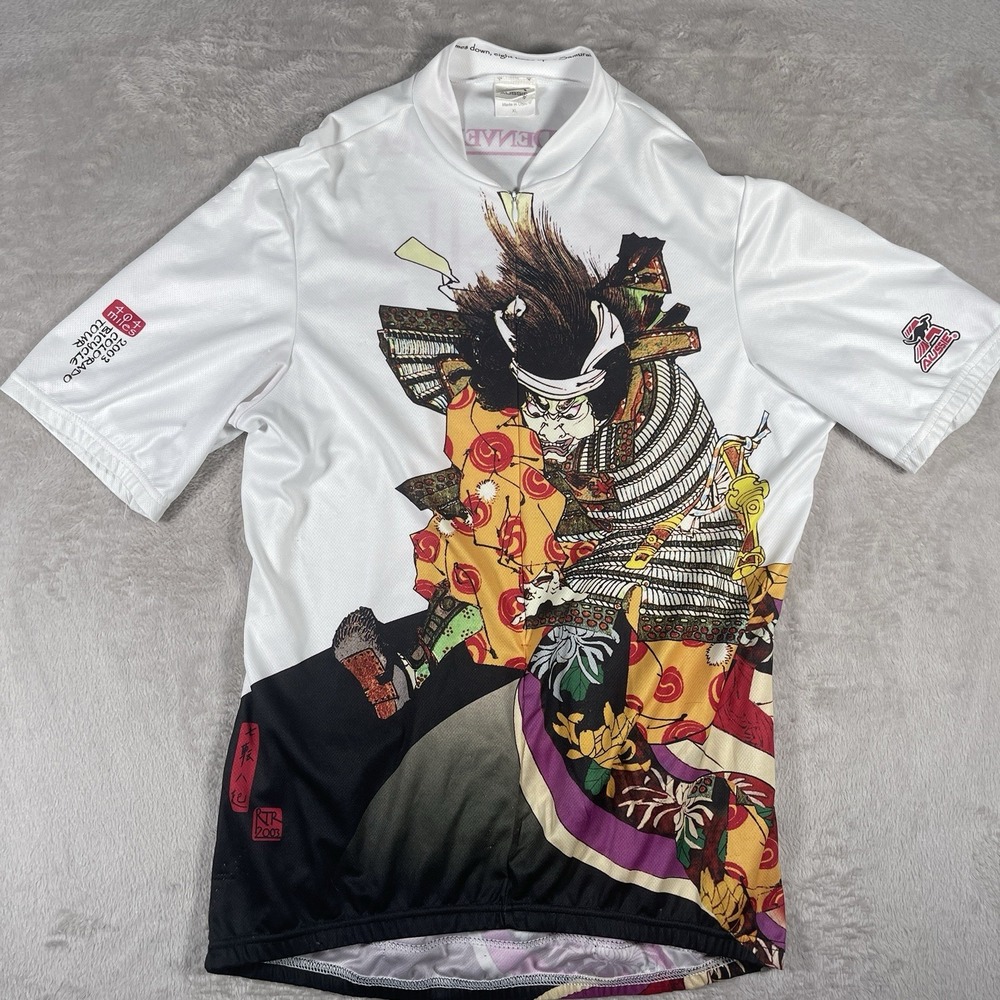 Aussie Japanese Geisha‎ Kimono Samurai Cycling Jersey 1/2 Zip Men's XL Rockies